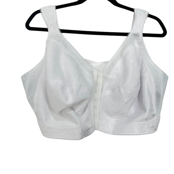 Playtex 18hr Women White Full Coverage Bra Size 48DD Style 4695 Front Closure - Picture 2 of 11